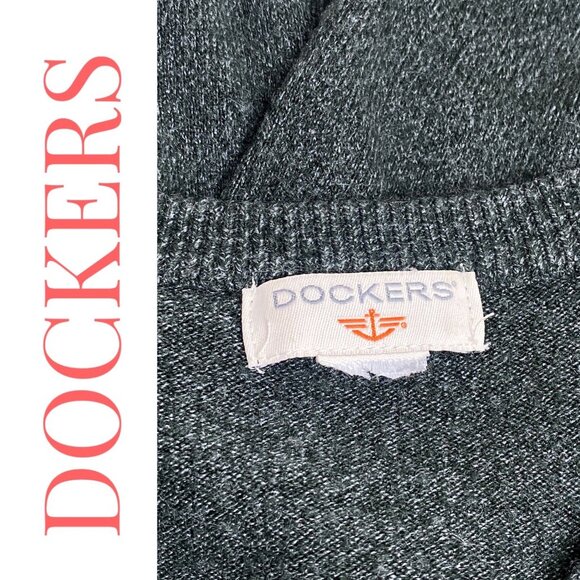 DOCKERS FOREST GREEN V-NECK ACRYLIC SWEATER GOLF PREPPY MINIMALIST, MEN’S LARGE - Picture 5 of 8